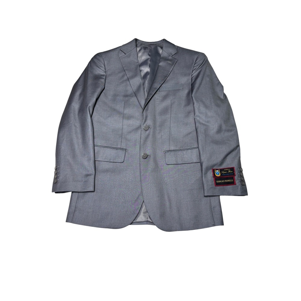 NWT Giorgio Fiorelli Mens Grey Super‎ Fine 2-Button Blazer Jacket 50 EU 40 US